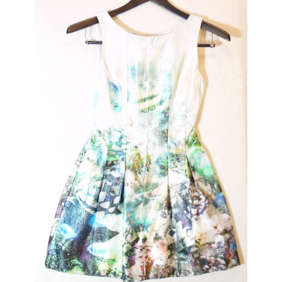 Zara‎ Basics Dress XS Aquarium Print Tulip Mini Holiday Bloggers Fav NWOT - Picture 15 of 16
